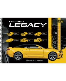 imagem principal do produto Caderno de Cartografia e Desenho Espiral Capa Dura Camaro e Corvette 80 Folhas
