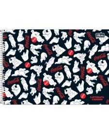 imagem principal do produto Caderno de Cartografia e Desenho Espiral Capa Dura Coca-Cola 80 Folhas