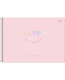 imagem principal do produto Caderno de Cartografia e Desenho Espiral Capa Dura Happy 80 Folhas