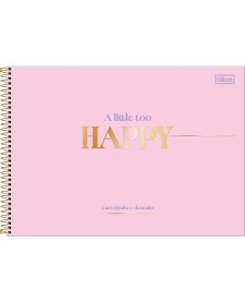 imagem principal do produto Caderno de Cartografia e Desenho Espiral Capa Dura Happy 80 Folhas