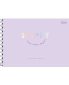 imagem principal do produto Caderno de Cartografia e Desenho Espiral Capa Dura Happy 80 Folhas