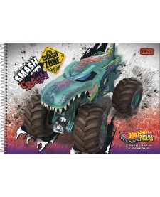 imagem principal do produto Caderno de Cartografia e Desenho Espiral Capa Dura Hot Wheels 80 Folhas