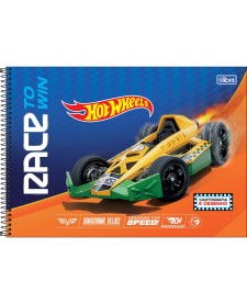 imagem principal do produto Caderno de Cartografia e Desenho Espiral Capa Dura Hot Wheels 80 Folhas