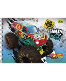 imagem principal do produto Caderno de Cartografia e Desenho Espiral Capa Dura Hot Wheels 80 Folhas