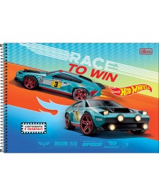imagem principal do produto Caderno de Cartografia e Desenho Espiral Capa Dura Hot Wheels 80 Folhas