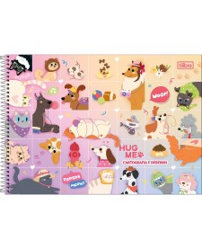 imagem principal do produto Caderno de Cartografia e Desenho Espiral Capa Dura Hug Me 80 Folhas
