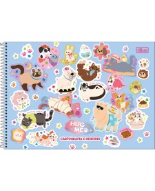imagem principal do produto Caderno de Cartografia e Desenho Espiral Capa Dura Hug Me 80 Folhas