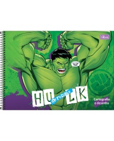 imagem principal do produto Caderno de Cartografia e Desenho Espiral Capa Dura Hulk 80 Folhas