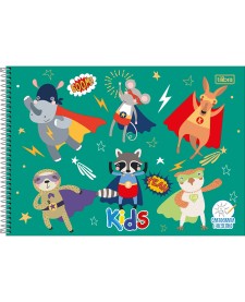 imagem principal do produto Caderno de Cartografia e Desenho Espiral Capa Dura Kids Masculino 96 Folhas