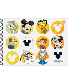 imagem principal do produto Caderno de Cartografia e Desenho Espiral Capa Dura Mickey Real Life 80 Folhas