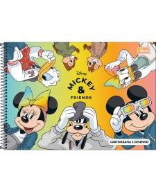 imagem principal do produto Caderno de Cartografia e Desenho Espiral Capa Dura Mickey Real Life 80 Folhas