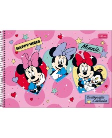 imagem principal do produto Caderno de Cartografia e Desenho Espiral Capa Dura Minnie 80 Folhas