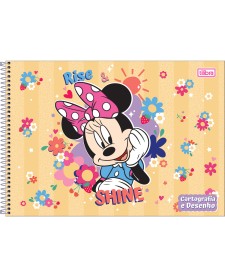 imagem principal do produto Caderno de Cartografia e Desenho Espiral Capa Dura Minnie 80 Folhas