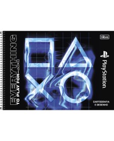 imagem principal do produto Caderno de Cartografia e Desenho Espiral Capa Dura PlayStation80 Folhas