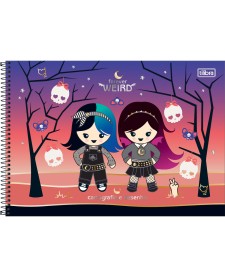 imagem principal do produto Caderno de Cartografia e Desenho Espiral Capa Dura Plush Poison 80 Folhas