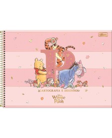 imagem principal do produto Caderno de Cartografia e Desenho Espiral Capa Dura Pooh 80 Folhas