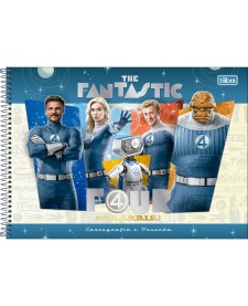 imagem principal do produto Caderno de Cartografia e Desenho Espiral Capa Dura Quarteto Fantástico 80 Folhas