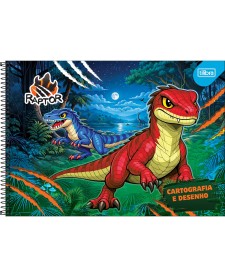 imagem principal do produto Caderno de Cartografia e Desenho Espiral Capa Dura Raptor 80 Folhas