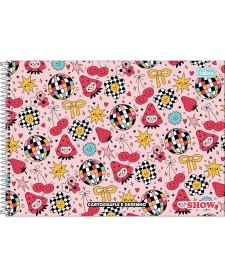 imagem principal do produto Caderno de Cartografia e Desenho Espiral Capa Dura Show Feminino 80 Folhas