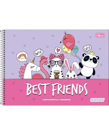 imagem principal do produto Caderno de Cartografia e Desenho Espiral Capa Dura Show Feminino 80 Folhas