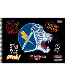 imagem principal do produto Caderno de Cartografia e Desenho Espiral Capa Dura Show Masculino 80 Folhas