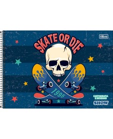 imagem principal do produto Caderno de Cartografia e Desenho Espiral Capa Dura Show Masculino 80 Folhas