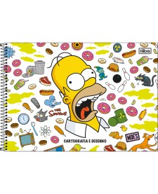 imagem principal do produto Caderno de Cartografia e Desenho Espiral Capa Dura Simpsons 80 Folhas