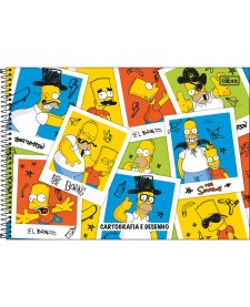 imagem principal do produto Caderno de Cartografia e Desenho Espiral Capa Dura Simpsons 80 Folhas
