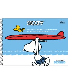 imagem principal do produto Caderno de Cartografia e Desenho Espiral Capa Dura Snoopy 80 Folhas