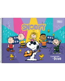 imagem principal do produto Caderno de Cartografia e Desenho Espiral Capa Dura Snoopy 80 Folhas