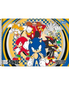 imagem principal do produto Caderno de Cartografia e Desenho Espiral Capa Dura Sonic 80 Folhas