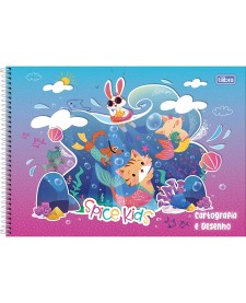 imagem principal do produto Caderno de Cartografia e Desenho Espiral Capa Dura Spice Kids Feminino 48 Folhas