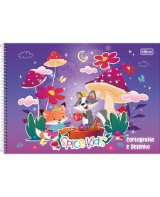imagem principal do produto Caderno de Cartografia e Desenho Espiral Capa Dura Spice Kids Feminino 48 Folhas