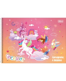 imagem principal do produto Caderno de Cartografia e Desenho Espiral Capa Dura Spice Kids Feminino 48 Folhas