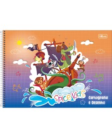 imagem principal do produto Caderno de Cartografia e Desenho Espiral Capa Dura Spice Kids Masculino 48 Folhas
