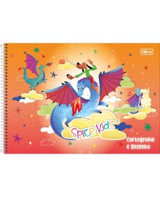 imagem principal do produto Caderno de Cartografia e Desenho Espiral Capa Dura Spice Kids Masculino 80 Folhas