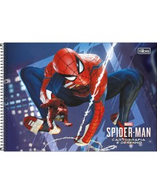 imagem principal do produto Caderno de Cartografia e Desenho Espiral Capa Dura Spider Man Game 80 Folhas