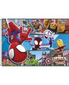 imagem principal do produto Caderno de Cartografia e Desenho Espiral Capa Dura Spidey 80 Folhas