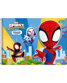 imagem principal do produto Caderno de Cartografia e Desenho Espiral Capa Dura Spidey 80 Folhas