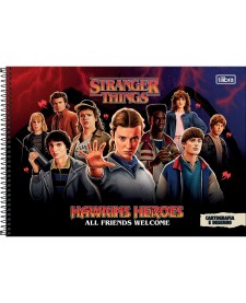 imagem principal do produto Caderno de Cartografia e Desenho Espiral Capa Dura Stranger Things 80 Folhas