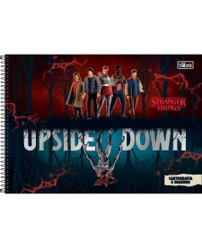 imagem principal do produto Caderno de Cartografia e Desenho Espiral Capa Dura Stranger Things 80 Folhas