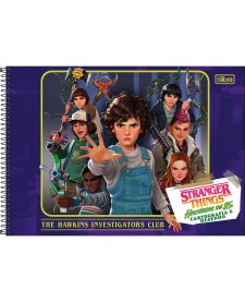 imagem principal do produto Caderno de Cartografia e Desenho Espiral Capa Dura Stranger Things: Histórias de 85 80 Folhas