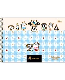 imagem principal do produto Caderno de Cartografia e Desenho Espiral Capa Dura Tokidoki Moofia 80 Folhas