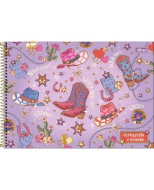 imagem principal do produto Caderno de Cartografia e Desenho Espiral Capa Dura West Girl 80 Folhas
