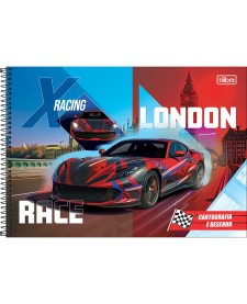 imagem principal do produto Caderno de Cartografia e Desenho Espiral Capa Dura X-Racing 80 Folhas