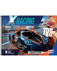 imagem principal do produto Caderno de Cartografia e Desenho Espiral Capa Dura X-Racing 80 Folhas