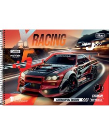 imagem principal do produto Caderno de Cartografia e Desenho Espiral Capa Dura X-Racing 80 Folhas
