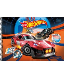 imagem principal do produto Caderno de Cartografia e Desenho Milimetrado Espiral Capa Dura Hot Wheels 80 Folhas