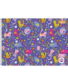 imagem principal do produto Caderno de Cartografia e Desenho Milimetrado Espiral Capa Dura Pepper Feminino 80 Folhas