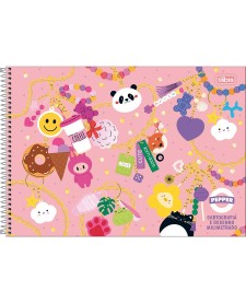 imagem principal do produto Caderno de Cartografia e Desenho Milimetrado Espiral Capa Dura Pepper Feminino 80 Folhas